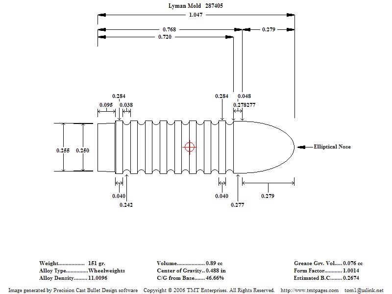 Lyman Mold 287405 151_gr